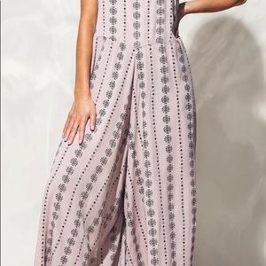 O'Neill Pink Printed Wide-Leg Jumpsuit